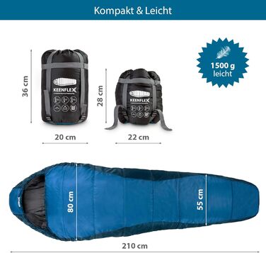 Сплячий мішок Outdoor 3 сезони -12.0°C, блакитний