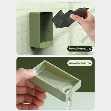 Набір з 2 се soapenschale з водовідведенням, тримач для мила без свердління, органайзер для твердого шампуню, мильниця у формі листя, підставка для губки на кухню, мильниці для душу в ванну кімнату (зелений та сірий)