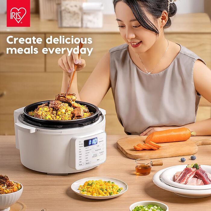 Мультиварка Woozoo PC-MA3, 12-в-1: мультикочер, сковорода, рисоварка, 6 режимів, 6 меню, біла