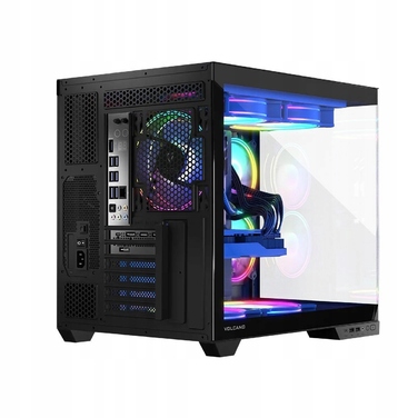 Корпус для комп'ютера MODECOM Volcano Panorama Midi Tower ATX, чорний, з панорамним вікном