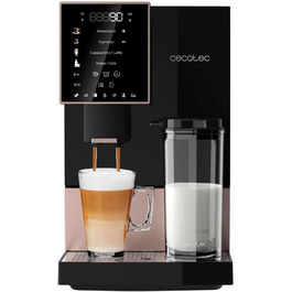 Автоматична кавомашина Cecotec Cremmaet Compactccino Black Rose, 19 Бар, з контейнером для молока, термоблоком, 5 рівнями помелу, резервуаром для кави 150 г