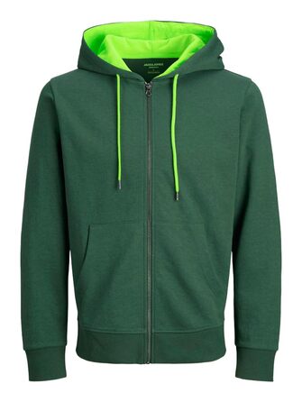 Чоловіча куртка-худі JACK & JONES Mae однотонна, Trekking Green (Green Gecko), розмір XL