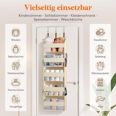 Органайзер для полиць LifeWit Türorganizer з 5 полицями та 4 кишенями, бежевий, до 20 кг