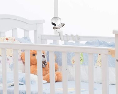 Універсальне кріплення для відеоняні Arlo, GHB, HelloBaby, ieGeek, Momcozy, Motorola та інших (1/4' різьблення). Легке встановлення без інструментів та слідів, білий колір. Гнучке кріплення