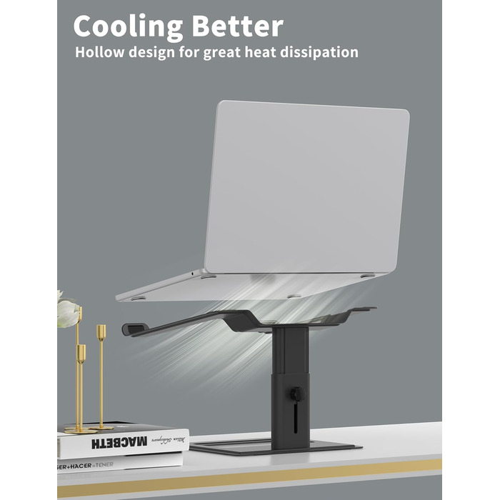 Підставка для ноутбука Soundance настільна, регульована, чорна, 10-17.3 дюймів