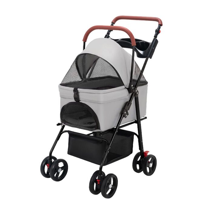Дитяча та собача коляска 2-в-1, складна, сірого кольору