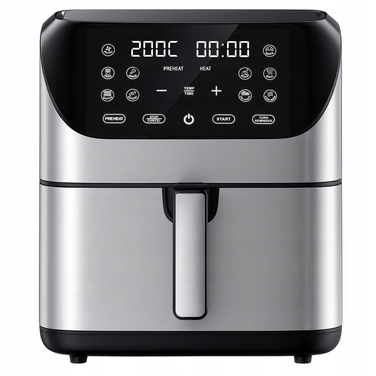 Аерофритюрниця 8л: безмасляна фритюрниця 1800 Вт, 10 програм, з дисплеєм