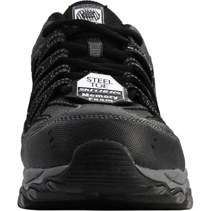 Черевики робочі чоловічі Skechers Cankton Ebbitt зі сталевим підноском, чорно-темно-сірі (31 EU)