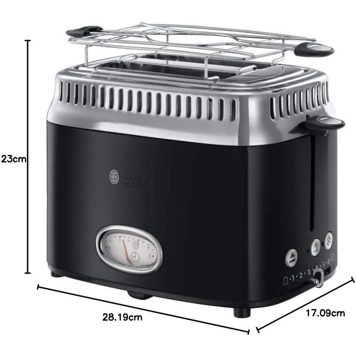 Електричний чайник Russell Hobbs 1.7л, 2400W, Retro дизайн, нержавіюча сталь, з індикатором температури та рівня води