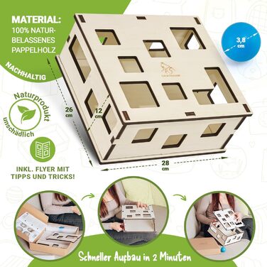 Interactive cat toy for self-entertainment and playing together | Can be combined with treats & own toys [NATURAL PRODUCT] Puzzle Box