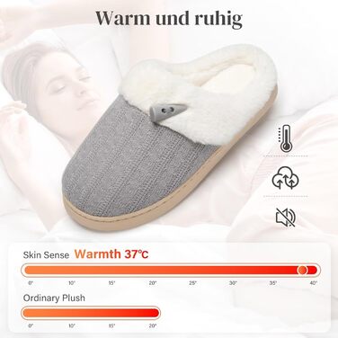 Тапочки домовими жіночі NineCiFun зимові теплі зручні з м'якої піни та антиковзаючою підошвою, 38/39 EU, сірі