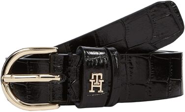 Ремінь жіночий Tommy Hilfiger Essential Effortless Croc 110 Black (Чорний) з регульованою пряжкою