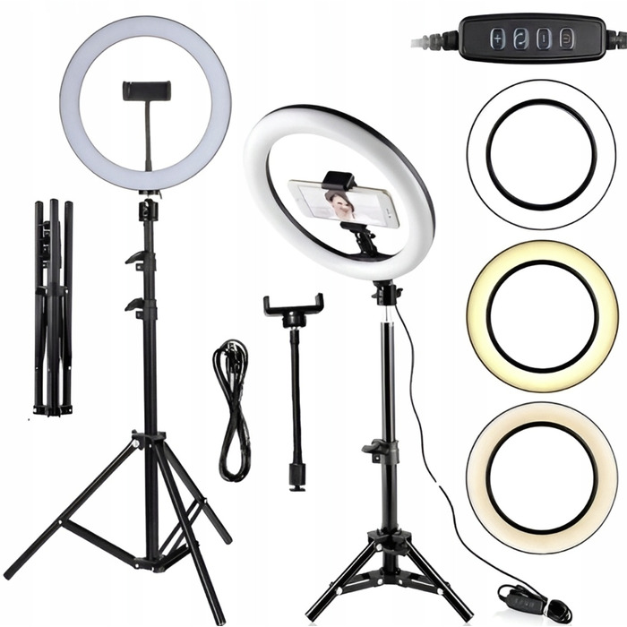 Потужна LED кільцева лампа зі штативом для фото, відео, TikTok, Live та влогів