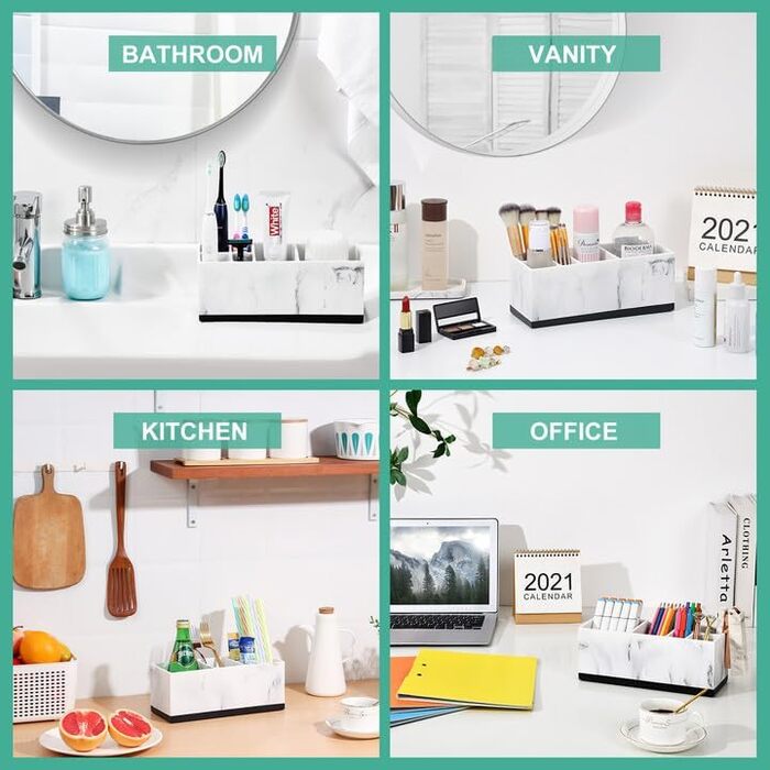 VITVITI Toothbrush Holder Electric Toothbrush Holder Toothbrush Holder Bathroom Kitchen Marble Resin Toothbrush Holder Bathroom Office Organizer Storage Toothbrush Toothpaste Holder Caddy Storage