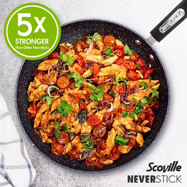 Scoville NEVERSTICK 2-Piece Fry Pan Set, 24 cm & 28 cm Fry Pans, Non-Stick Fry Pans, Fast Heat Conduction, Suitable for All Cooktops Including Induction, PFOA-Free