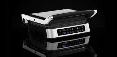 Електричний гриль Zeegma Chef 2100W, сріблястий, таймер, 5 програм, антипригарне покриття
