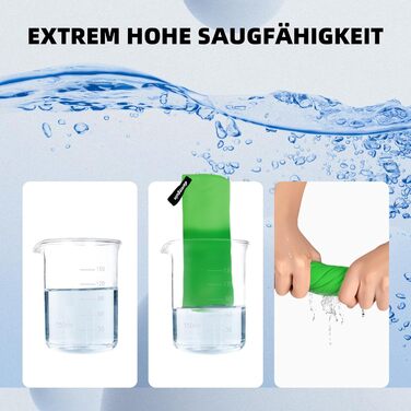 Набір з 3-х рушників з мікрофібри: великий (180х80 см) та 2 маленькі (80х40 см). Швидковисихаючі рушники з мікрофібри для спорту, пляжу, ванни та подорожей (зелені)