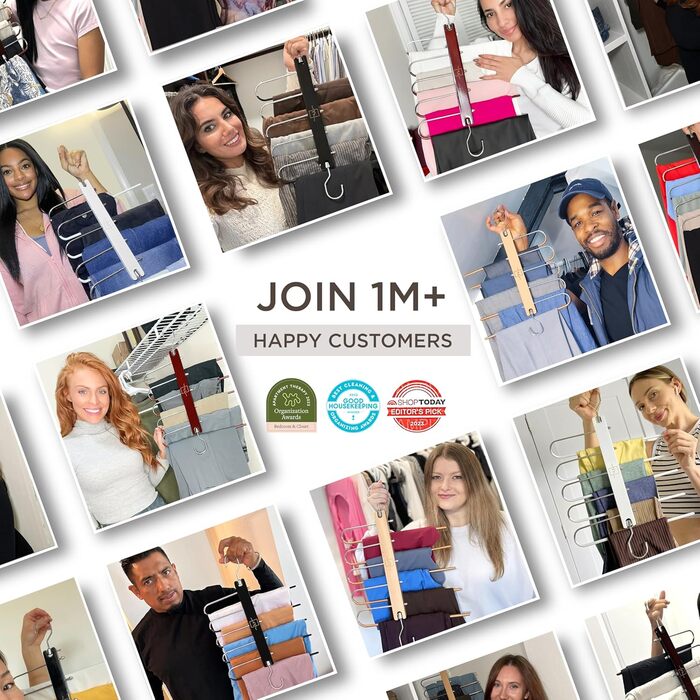 Дерев'яні вішалки для одягу Moralve, 2 шт., для шафи - вішалки для джемперів, хусток, джинсів, економія місця, махагон