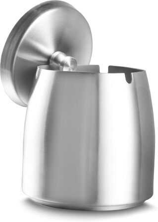 Попільничка для вулиці з кришкою - герметична, вітростійка, підлогова попільничка для вулиці та дому - попільничка з нержавіючої сталі для сигарет (срібна)