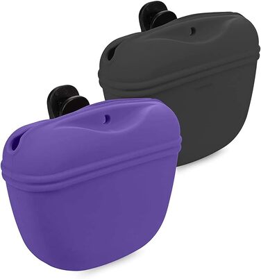 Силіконові пакети для корму для собак (2 шт.) - 2 пакети для ласощів з кліпсою та магнітом - сумка для корму, ласощів, сухого та вологого корму для домашніх смаколиків