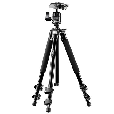 Штатив для камери Mantona Basic Scout Max, висота до 160 см, з кулястою головкою та реверсивним центральним стержнем, компактний легкий фотоштатив для DSLR, подорожей та outdoor-зйомки