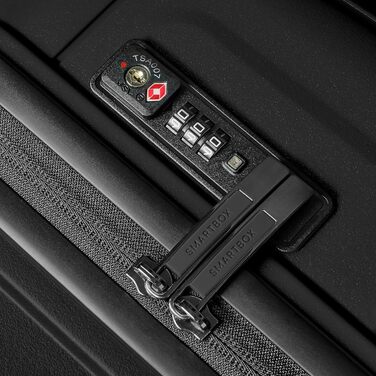 Чемодан Smartbox Hartschalen Check-in L (75 см) з поліпропілену, 4 колеса, TSA-замок, чорний металік