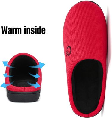 Тапочки Mishansha для дому чоловічі та жіночі зимові, зручні, з пам'яттю, розмір 36-47, червоні