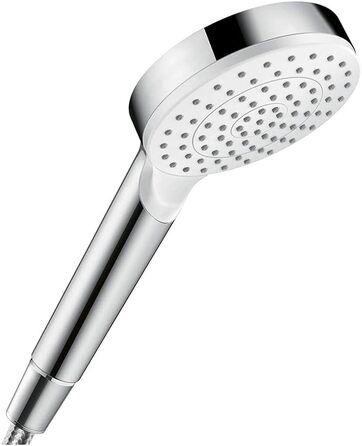 Душова лійка Hansgrohe Crometta EcoSmart - Економна модель, 6 л/хв, ручна, 2 струмені, діаметр 100 мм, з антинакипним покриттям, білий/хром