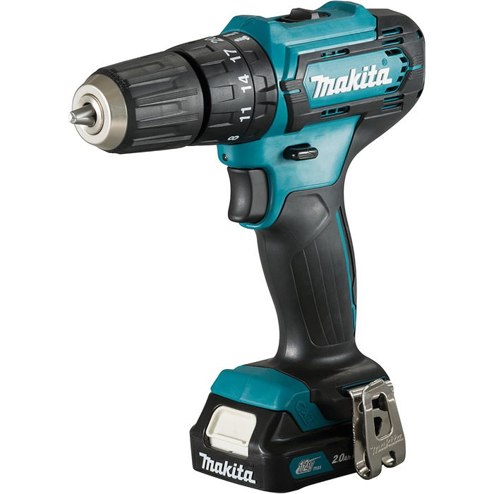 Акумуляторний ударний дриль-шурупокрут Makita HP333DSAX1 12V, 2.0 Ah, 2 акумулятори + зарядний пристрій у транспортному кейсі, 4.785 KG, блакитний