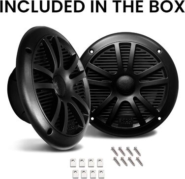 Автомобільні 2-смугові динаміки Boss Audio MR6B, 180 Вт, 16,5 см, чорні, 89 дБ, 80-20000 Гц