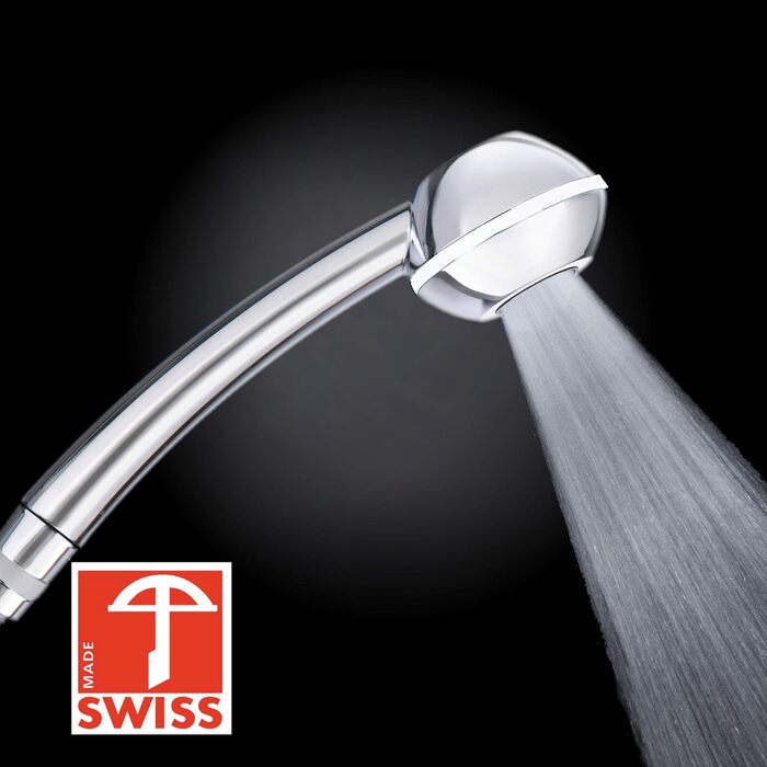 Душова лійка SwissClima I-SHOWER WOW для проточних водонагрівачів і душу при низькому тиску води, потужний струмінь, підвищення тиску, гігієнічна, без накипу, екологічне хромоване покриття
