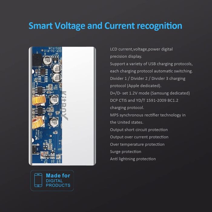 Зарядний пристрій USB 8 портів 5V/2A з індикатором для iPhone, Samsung, Xiaomi - мережевий адаптер для швидкої зарядки
