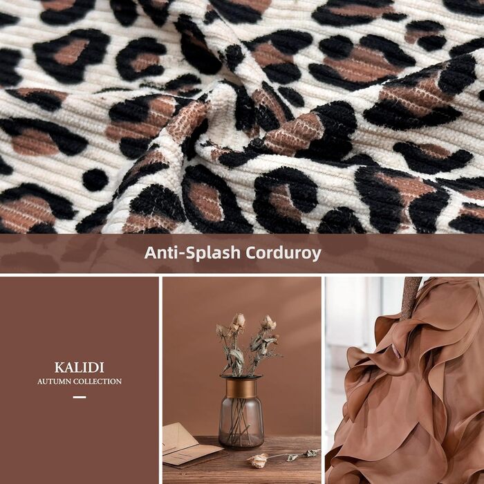 Сумка жіноча KALIDI Cord Shopper велика, повсякденна, для школи, роботи, покупок (Леопард)