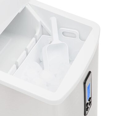 Машина для приготування льоду Klarstein Eiswürfelmaschine Klein, 3.3 л, 15 кг льоду, 2 розміри, LED-дисплей (Білий)