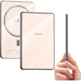 PowerBank Kuulaa Ultra Slim 5000 mAh з MagSafe, Type-C 20W, Швидка зарядка, 7.2 мм, для iPhone 16/15/14/13/12 (Рожевий)