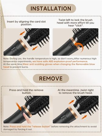 Фен-щітка 6 в 1 для волосся, Airstyler: сушка, укладка, завивка, випрямлення (Чорний)
