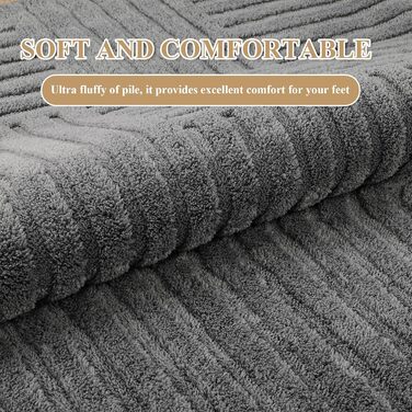 Килим для вітальні 160x230 см, великий пухнастий з коротким ворсом, миючий, сучасний, 3D ефект, антиковзаючий, для їдальні, кухні, спальні (140 x 200 см, сірий)
