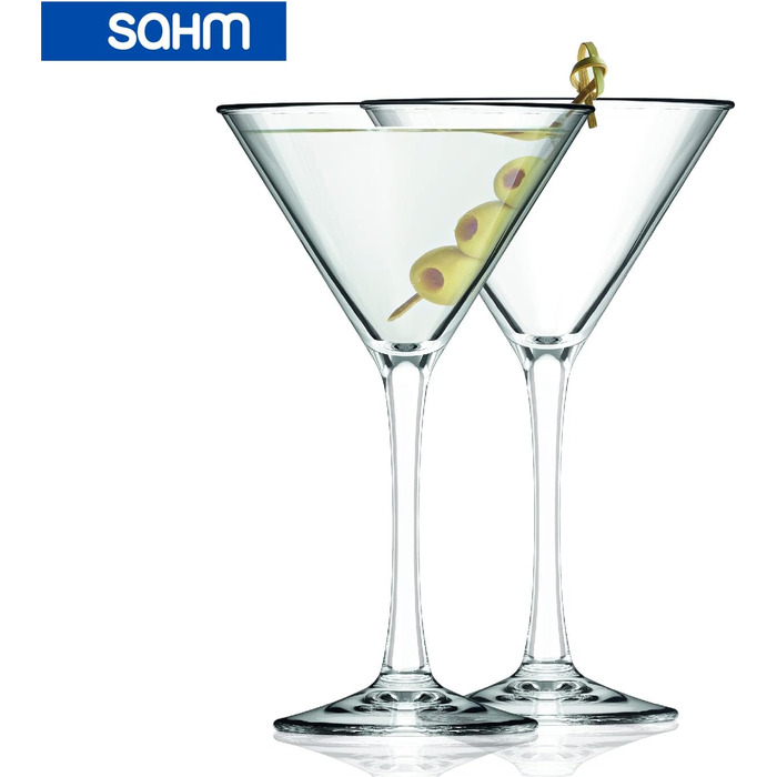 Набір склянок для Мартіні Sahm 6 шт. - 240 мл, оригінальні, високої якості, придатні для миття в посудомийній машині, набір коктейльних склянок, класична чаша для коктейлів 6 штук (упаковка 1 шт.)