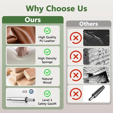 Крісло офісне CLATINA, шкіра, 160 кг, ергономічне, 360°, регульоване, з підлокітниками, для дому/офісу, коричневе (1 шт.)