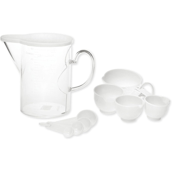 Supreme Housewares Measuring Cups and Spoons, 10-Piece Set, Plastic, Multi-Purpose Kitchen Utensils, Cooking and Baking Tools, BPA-Free, Dishwasher Safe for Liquids and Dry Ingredients (white)