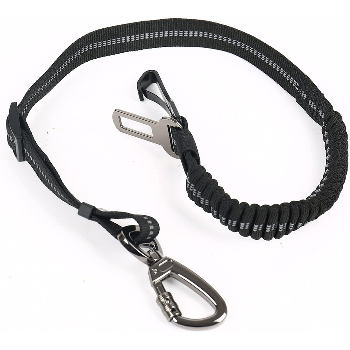 Автомобільний ремінь безпеки для собак, універсальний, з відбиваючими смугами, регульований, для всіх порід та авто