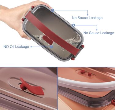 Ланчбокс Brotdose на 3 секції, 2200 мл, з посудом, без BPA, для дорослих, мікрохвильова піч, бежевий