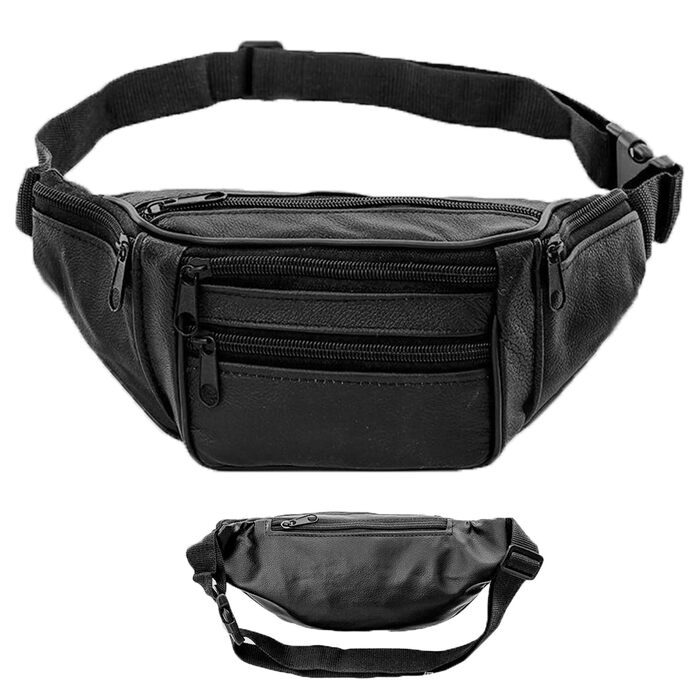 Чоловіча/Жіноча поясна сумка на пояс, водонепроникна, чорна, з регульованим ремінком 120 см, для подорожей, хайкінгу, прогулянок з собакою