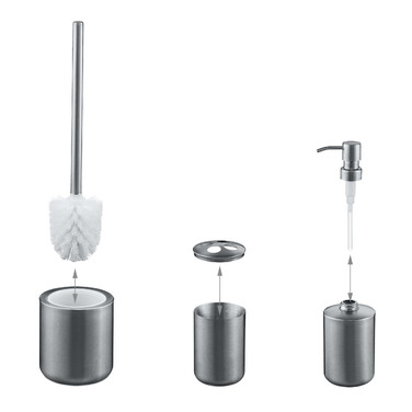 Relaxdays 5-piece Bathroom Set Stainless Steel