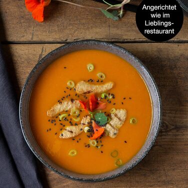 Набір супових тарілок Moritz & Moritz VIDA (6 шт) Anthracite - порцеляна, для посудомийної машини та мікрохвильової печі