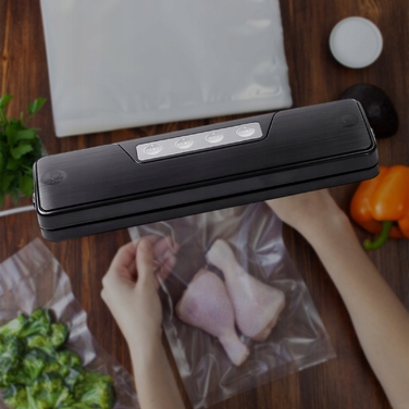 Вакууматор для продуктів, вакуумний пакувальник 120-140 Вт, чорний
