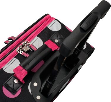 Набір валіз Rockland Escape Softside, 4 шт., племінний дизайн, 14/19/24/28 дюймів, S, Mulpink Dots