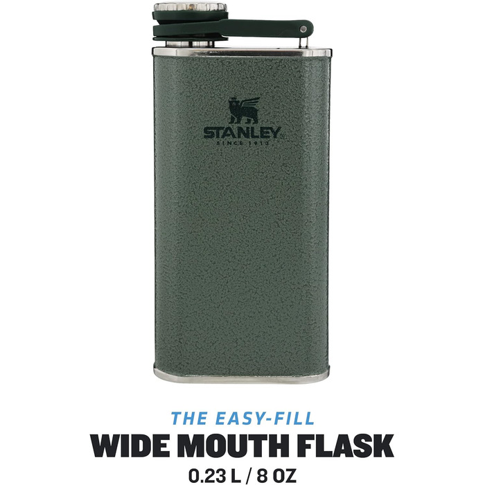 Термос Stanley Classic Wide Mouth 236ml з кришкою Never-Lose - нержавіюча сталь, широка горловина, BPA-Free, Hammertone Green