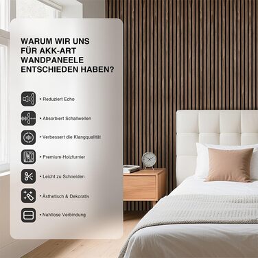 Акустична настінна панель з натурального шпона Темний дуб, 240x60x1.8 см (1.44 м²), дерев'яна панель для шумоізоляції вітальні, офісу та домашньої студії