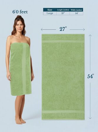 Набір банних рушників Utopia Towels (4 шт.), 69 x 137 см, шавлієвий зелений, 100% бавовна, висока поглинальна здатність